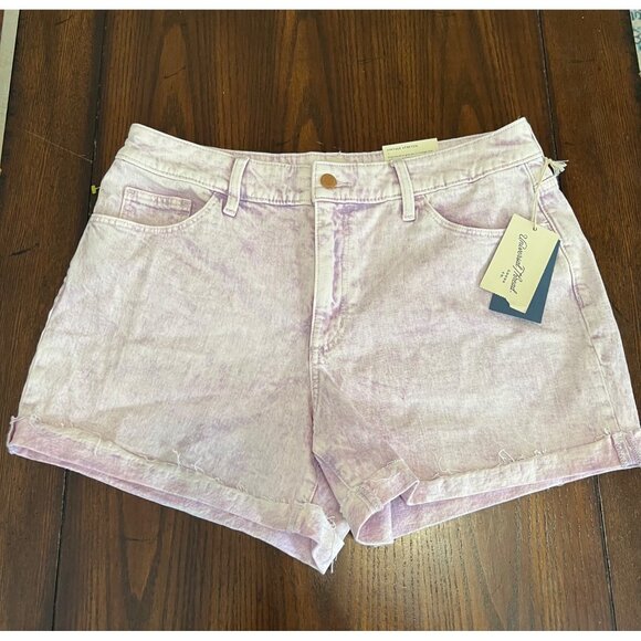 Universal Thread Vintage Midi Jean Shorts Purple Acid Wash Denim Raw Hem NEW 12 - Picture 1 of 10